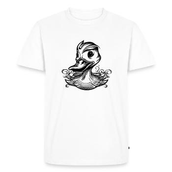 Drôle de canard avec un gros bec - T-shirt Premium bio Homme - blanc - Devant - Nico (187cm)