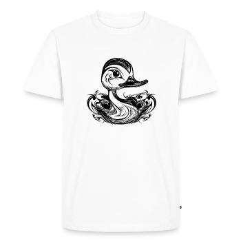 Petit canard mignon avec un gros bec - T-shirt Premium bio Homme - blanc - Devant - Nico (187cm)