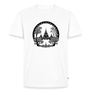 Thailand Temple Plant Dream Holiday Country - Men's Premium Organic T-Shirt - white - Front - Nico (187cm)