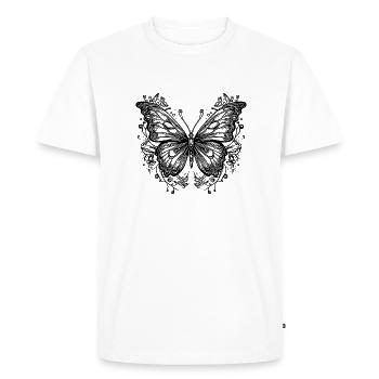 Tattoo Flower Lines Style Butterfly - Men's Premium Organic T-Shirt - white - Front - Nico (187cm)