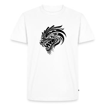 Dragon chinois rugissant dans le style de tatouage - T-shirt Premium bio Homme - blanc - Devant - Nico (187cm)