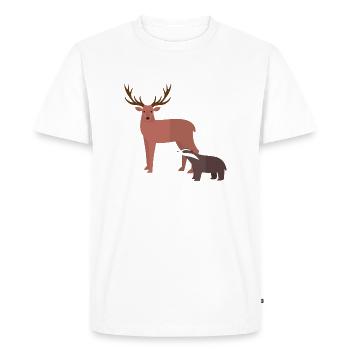 Waldtiere - Männer Premium Bio T-Shirt - Weiß - Vorne - Nico (187cm)