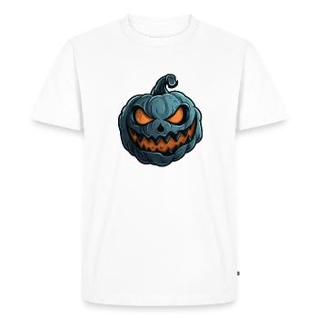 Visage de citrouille souriant - Citrouille Halloween - T-shirt Premium bio Homme - blanc - Devant - Nico (187cm)
