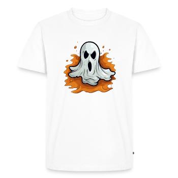 Fantôme effrayant avec un visage effrayant - T-shirt Premium bio Homme - blanc - Devant - Nico (187cm)