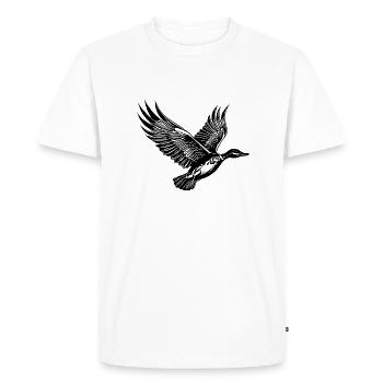 Joli canard volant avec des ailes - T-shirt Premium bio Homme - blanc - Devant - Nico (187cm)