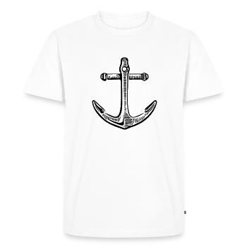 Conception de marin de tatouage de skipper d'ancre vintage - T-shirt Premium bio Homme - blanc - Devant - Nico (187cm)