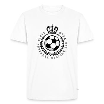 Roi Football Gouverne le Monde Motif Footballeur - T-shirt Premium bio Homme - blanc - Devant - Nico (187cm)