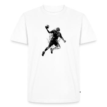 Hobby Handball Player in Throwing Training - Men's Premium Organic T-Shirt - white - Front - Nico (187cm)