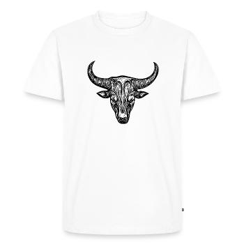 Bull Grill Logo Bovins Mythologie Style - T-shirt Premium bio Homme - blanc - Devant - Nico (187cm)