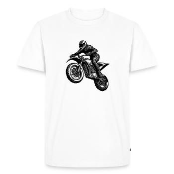 Machine de saut de route de terre de course de moto tout-terrain - T-shirt Premium bio Homme - blanc - Devant - Nico (187cm)