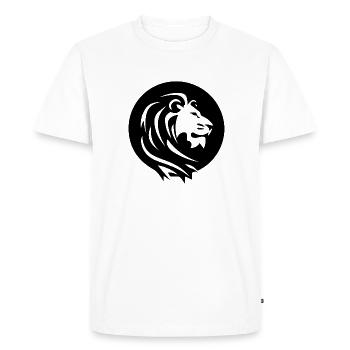 Mighty Lion Head with Mane Tattoo Style - Men's Premium Organic T-Shirt - white - Front - Nico (187cm)