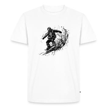 Snowboarding Ride Snowboard Deep Snow Style - T-shirt Premium bio Homme - blanc - Devant - Nico (187cm)