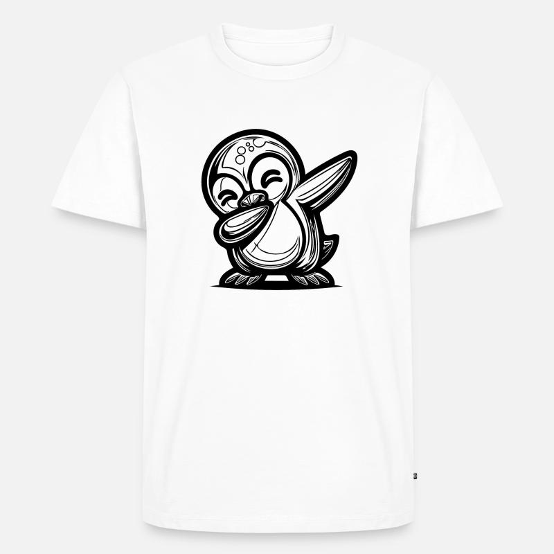 Süsser Pinguin Kleiner Dabbing Pinguin - Männer Premium Bio T-Shirt - Weiß