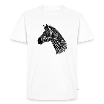 Zebra Head Tattoo Style Lines - Men's Premium Organic T-Shirt - white - Front - Nico (187cm)