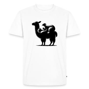 Lama câlin avec un koala frissonnant sur le dos - T-shirt Premium bio Homme - blanc - Devant - Nico (187cm)