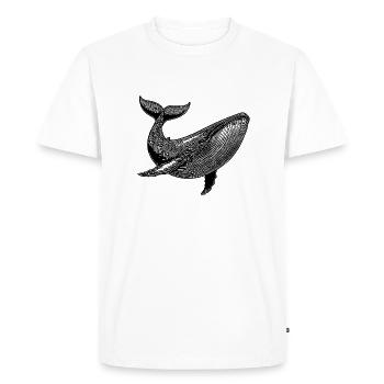 Grande baleine Vintage Massive créature marine - T-shirt Premium bio Homme - blanc - Devant - Nico (187cm)