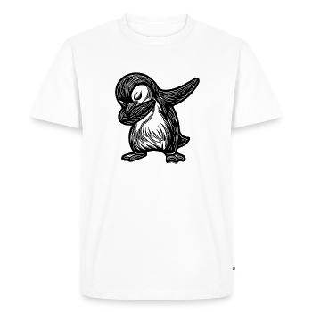 Mignon Pingouin mignon Petit pingouin dabbing - T-shirt Premium bio Homme - blanc - Devant - Nico (187cm)