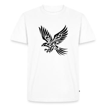Elegant Tribal Eagle on Tattoo Wings - Men's Premium Organic T-Shirt - white - Front - Nico (187cm)