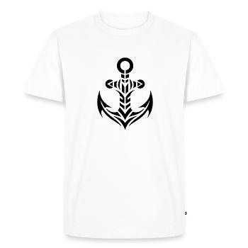 Vieille ancre humide avec Style de tatouage tribal - T-shirt Premium bio Homme - blanc - Devant - Nico (187cm)