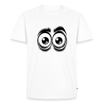 De drôles d’yeux avec un regard fixe - T-shirt Premium bio Homme - blanc - Devant - Nico (187cm)