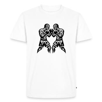 Fist Boxer Tattoo Fighter Sparring Style - T-shirt Premium bio Homme - blanc - Devant - Nico (187cm)