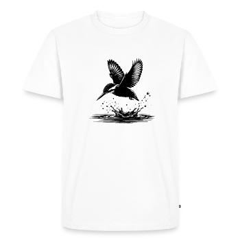 Elegant Kingfisher Fish Catching Water Splash - Men's Premium Organic T-Shirt - white - Front - Nico (187cm)