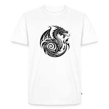 Dragon de tatouage tribal sauvage avec des ailes - T-shirt Premium bio Homme - blanc - Devant - Nico (187cm)