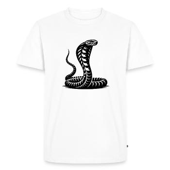 Snake Cobra Neck Shield Threatening Posture Design - Men's Premium Organic T-Shirt - white - Front - Nico (187cm)