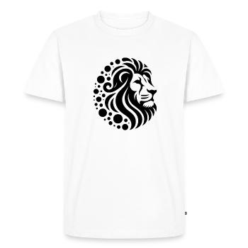 Proud lion's head with wild mane - Men's Premium Organic T-Shirt - white - Front - Nico (187cm)