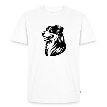 Chien de berger australien câlin Ami à quatre pattes - T-shirt Premium bio Homme - blanc - Devant - Nico (187cm)