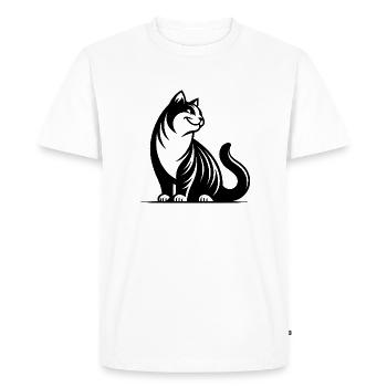 Cuddly purring house cat with cute look - Men's Premium Organic T-Shirt - white - Front - Nico (187cm)