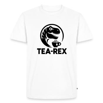 Humour de bureau d’animal Logo Tea-Rex drôle - T-shirt Premium bio Homme - blanc - Devant - Nico (187cm)