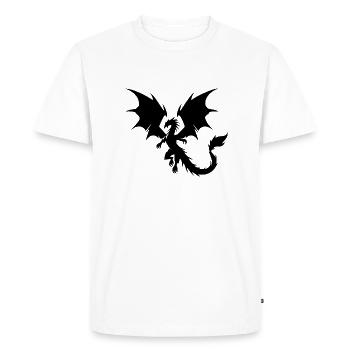 Dragon volant avec d’énormes ailes - T-shirt Premium bio Homme - blanc - Devant - Nico (187cm)