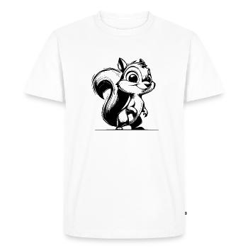 Small Pencil Squirrel Stroke Drawing - Men's Premium Organic T-Shirt - white - Front - Nico (187cm)