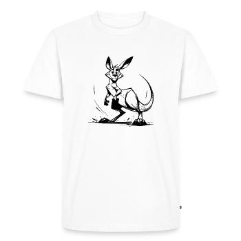 Marsupial Pencil Sketch Kangaroo Australia - Men's Premium Organic T-Shirt - white - Front - Nico (187cm)