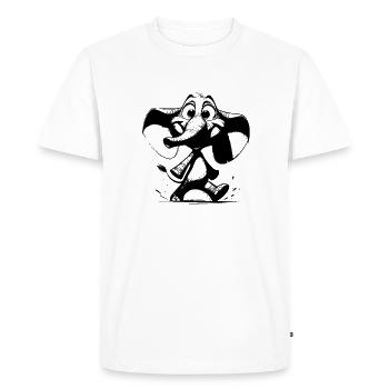 Funny elephant, huge trunk and big ears - Men's Premium Organic T-Shirt - white - Front - Nico (187cm)