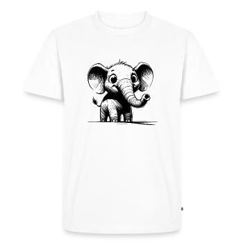 Mignon bébé éléphant avec de grandes oreilles - T-shirt Premium bio Homme - blanc - Devant - Nico (187cm)