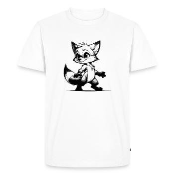 Little Fox Baby Fox Drawing Sketch - Men's Premium Organic T-Shirt - white - Front - Nico (187cm)