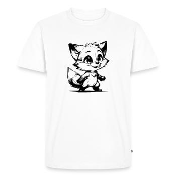 Cute Baby Kids Fox Pencil Sketch - Men's Premium Organic T-Shirt - white - Front - Nico (187cm)