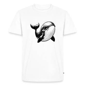 Smiling children blue whale with big eyes - Men's Premium Organic T-Shirt - white - Front - Nico (187cm)