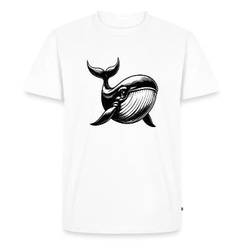 Kids Baby Blue Whale with Big Eyes - Men's Premium Organic T-Shirt - white - Front - Nico (187cm)