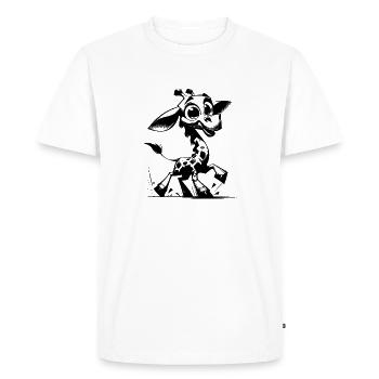 Little Spotted Baby Giraffe Kids Drawing - Men's Premium Organic T-Shirt - white - Front - Nico (187cm)