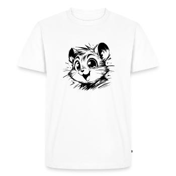 Cheerful Children Hamster Drawing - Men's Premium Organic T-Shirt - white - Front - Nico (187cm)