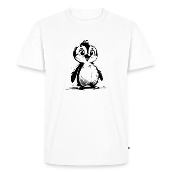 Penguin Baby Drawing Cartoon Style Penguins - Men's Premium Organic T-Shirt - white - Front - Nico (187cm)