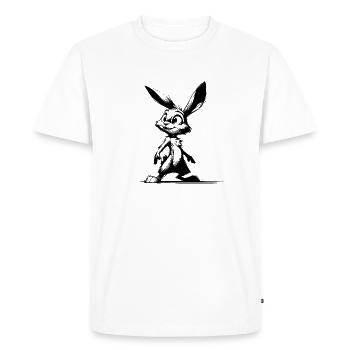 Bunny with big eyes and ears - Men's Premium Organic T-Shirt - white - Front - Nico (187cm)