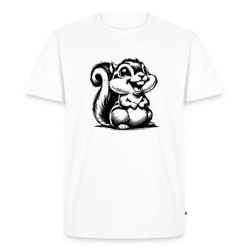 Cute Baby Squirrel Portrait Sketch - Men's Premium Organic T-Shirt - white - Front - Nico (187cm)