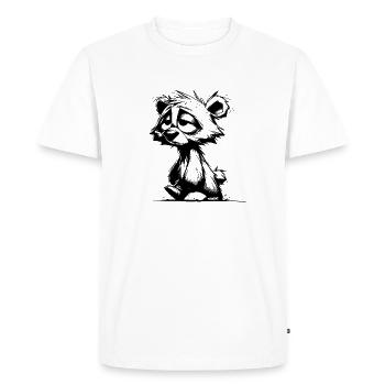 Fuzzy sleeping tired bear sketch - Men's Premium Organic T-Shirt - white - Front - Nico (187cm)