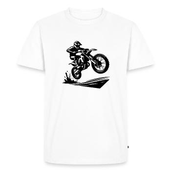 Motorsport Enduro Jumping Terrain Machine - Men's Premium Organic T-Shirt - white - Front - Nico (187cm)