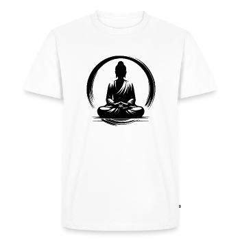 Yoga Bouddha Corps Méditation de pleine conscience - T-shirt Premium bio Homme - blanc - Devant - Nico (187cm)