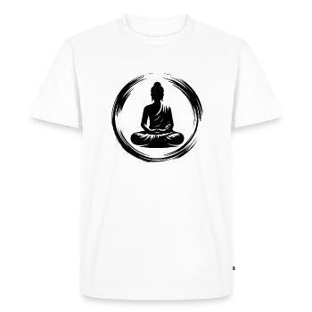Professeur de Yoga, Pleine Conscience, Âmes, Méditation - T-shirt Premium bio Homme - blanc - Devant - Nico (187cm)